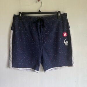 Hurley JJF phantom Dark Blue board Shorts with red and White Details, men’s 34